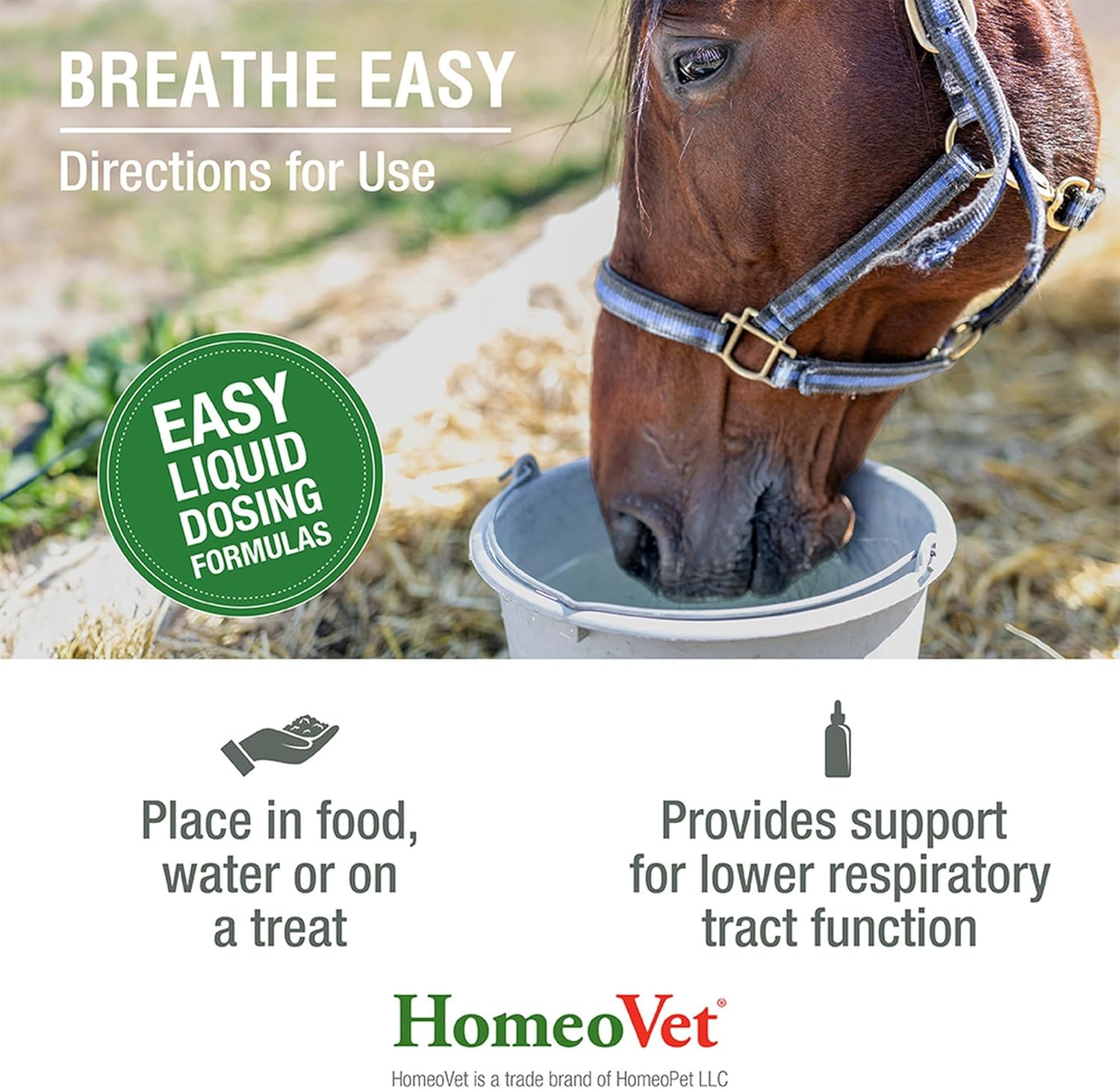 Homeovet Equine Breathe Easy 120 Ml - for Horses with Respiratory Discomfort. Lower Respiratory Tract Relief for Horses with Congestion. Natural Support for Equine Respiratory Balance and Breathing image number 3