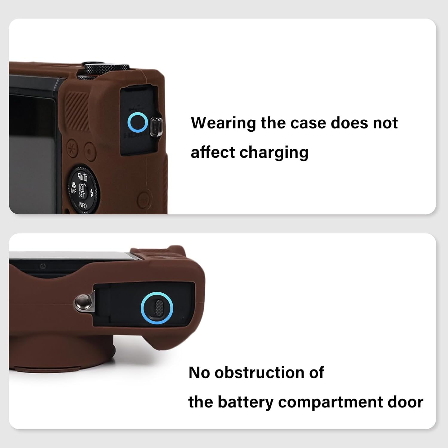 TYUANDOUER G7X Mark III Case & LCD Screen Protector Accessories Kit, Soft Silicone Case for Canon Powershot G7X Mark III Camera, Lightweight Protective Case Cover for G7X3 G7XIII - Dark Brown image number 2