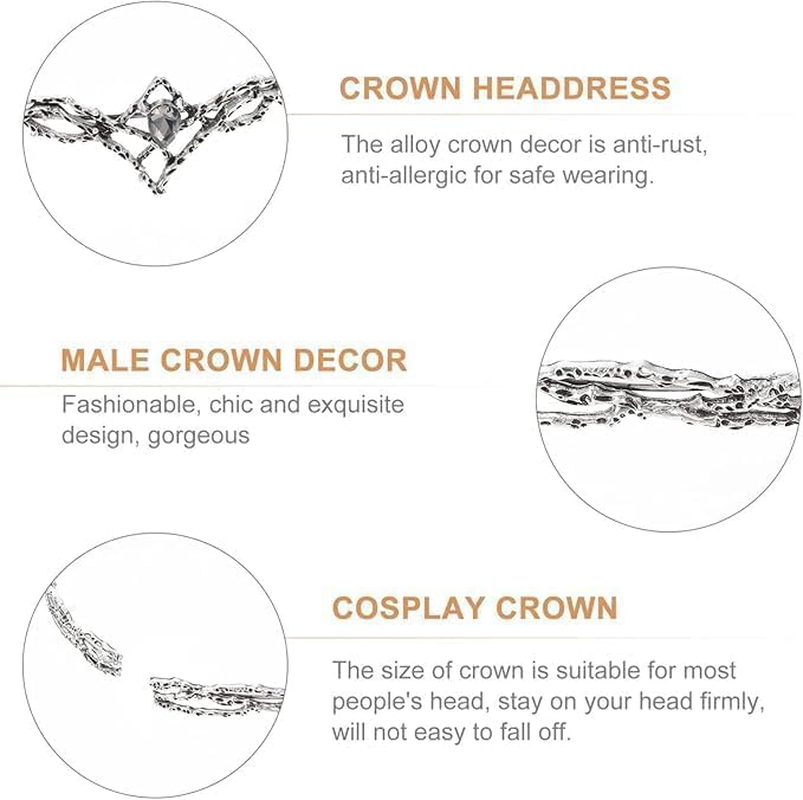 Rhinestone Crown Headband for Women Crystal Crown Headband Circlet Headwear for Headpiece for Birthday Party Halloween image number 2