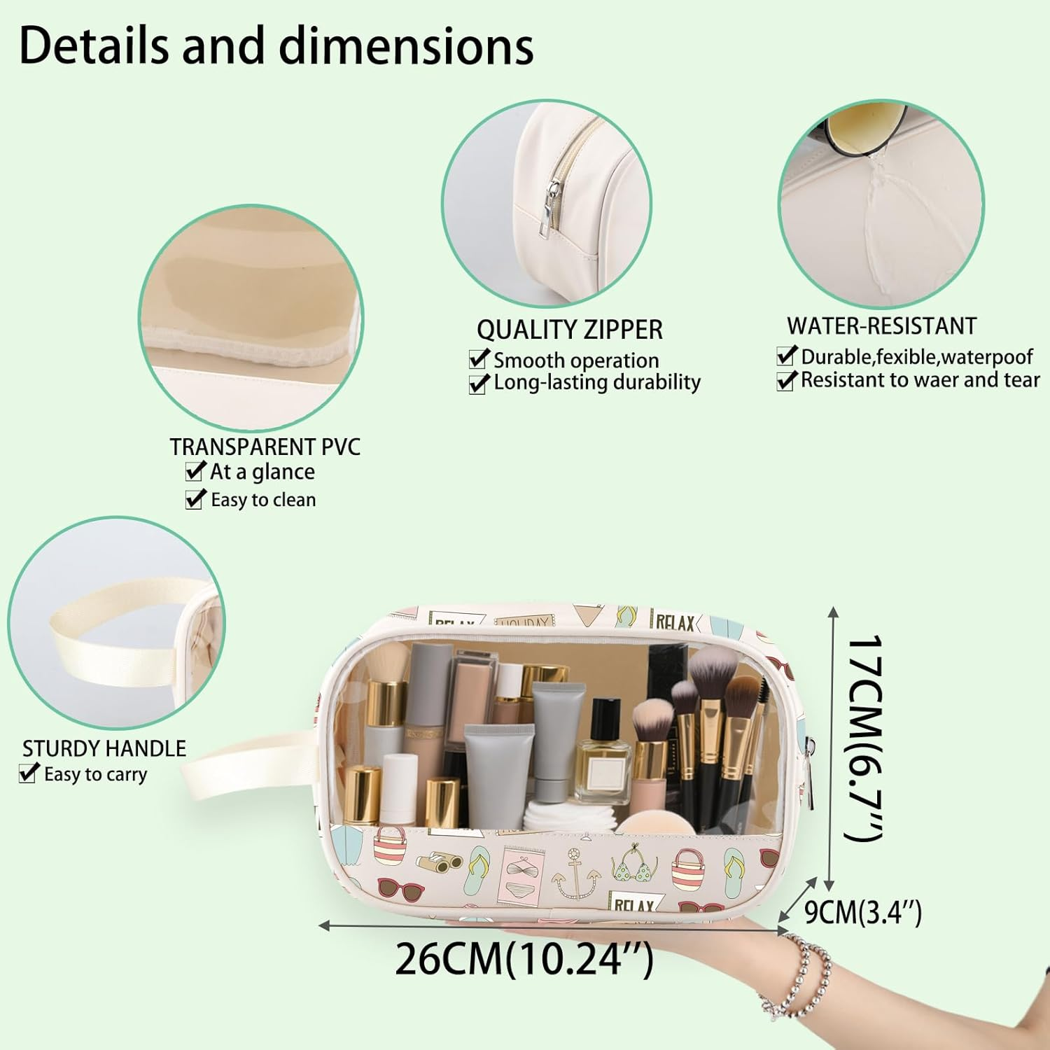 Cruise Vacation Clear Makeup Bag All My Cruise Crap Clear Travel Toiletry Bag Summer Beach Life Gift Family Vacation Cruise, Crap C-Makeup, Clear Makeup Bag image number 5