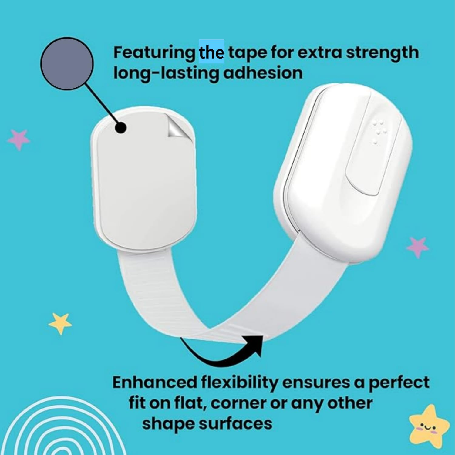 [Konstantie] Child Safety Strap Locks for Cabinet and Drawer (14 Packs, White) image number 4