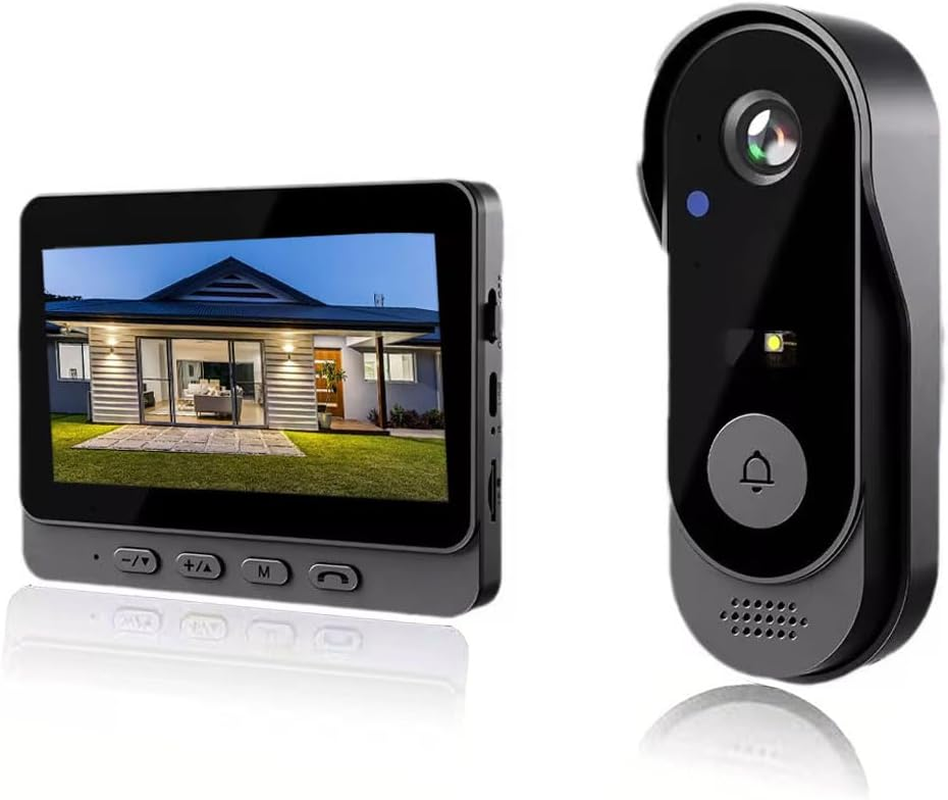 Video Doorbell with Two-Way Audio 2.4G Wireless Smart 4.3" LCD Screen Intercom Video Doorbell Camera Monitor Home image number 2