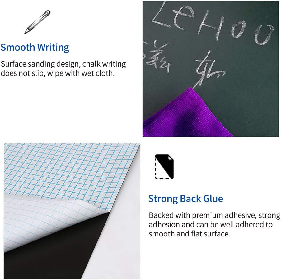 Portable Blackboard Sticker Magnetic Chalkboard Contact Removable Wall Decal Sticker 17.7X78.7 Inch for Home Office School Cafe Restaurant Menu image number 4