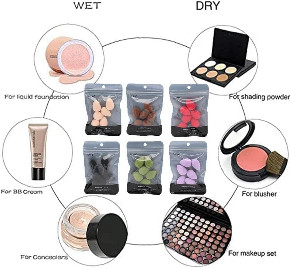 6 Pcs Mini Makeup Sponge Small Foundation Powder Concealer Highlight Eyeshadow Blender Sponges image number 4