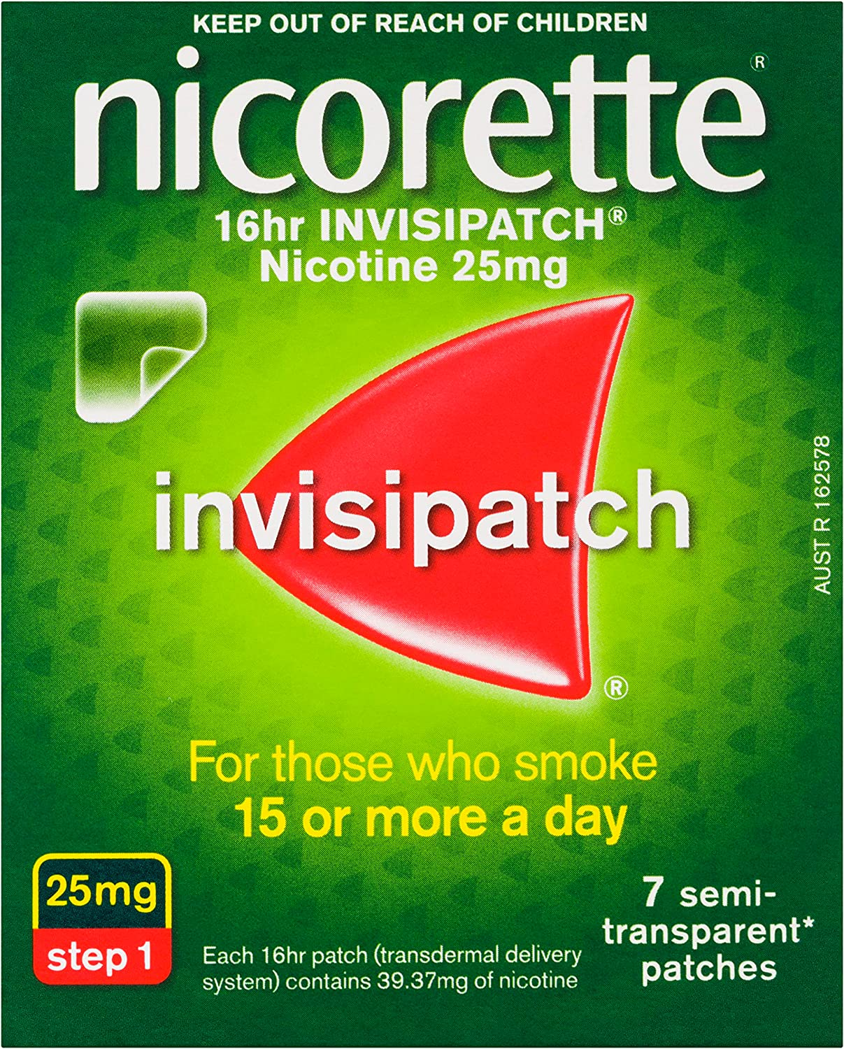 Nicorette Quit Smoking Nicotine 16 Hour Invisipatch Step 1 25Mg 7 Pack image number 2