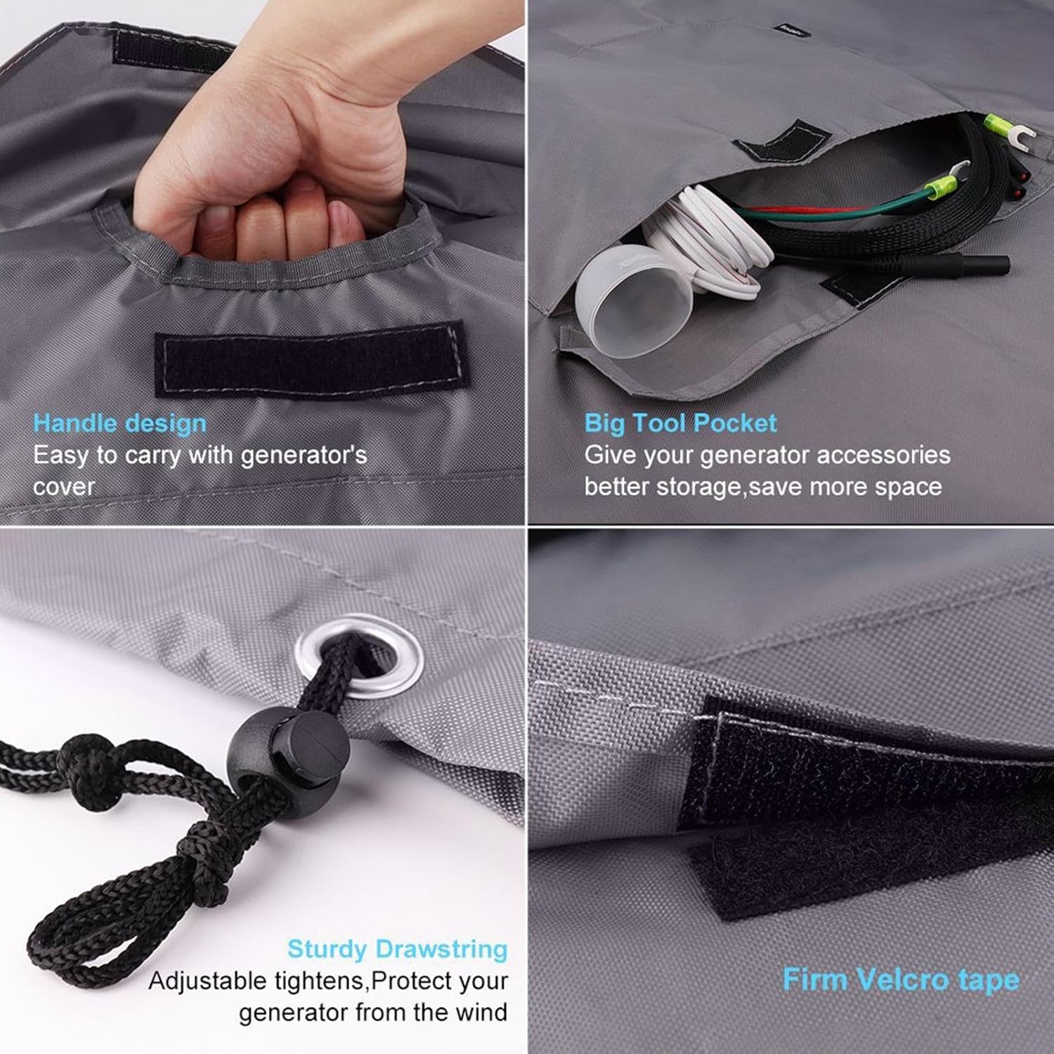 Generator Dust Cover - Portable Generator Protective Covers Oxford Cloth Generator Cover | Waterproof Generator Cover for Outdoor Use image number 3