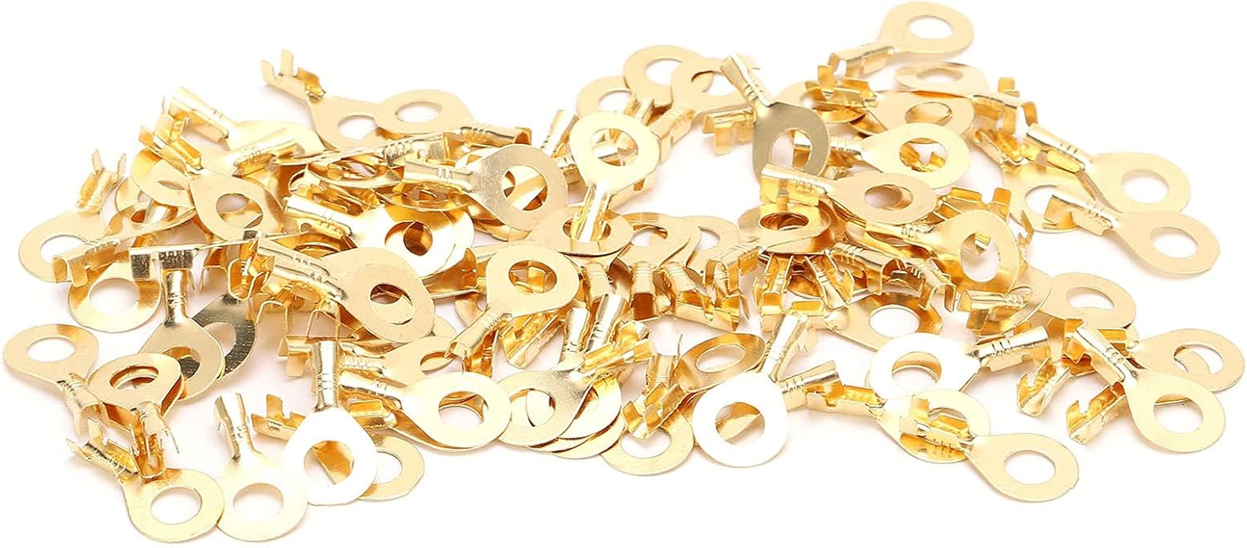 Brass Ring Cold Pressed Terminal, M6 Lug Ring Terminal Sealing Effect Cold Pressing Ring Terminal for Cable Connecting image number 2