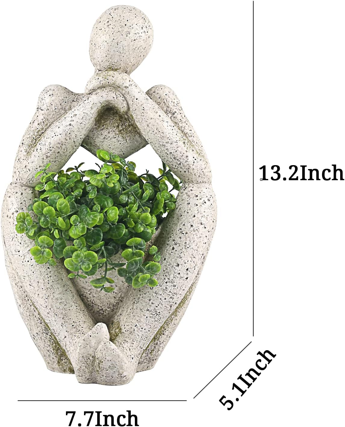 Large Planters for Outdoor Indoor Plants Head Face Planter Pot Unique Succulent Planters Flower Vase with Drainage Hole Thinker - Woman image number 6