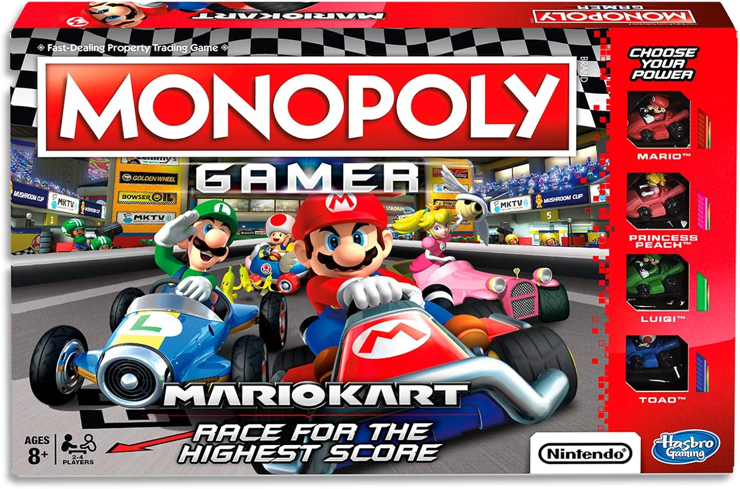 Monopoly - Nintendo Super Mario Kart Inc Mario, Luigi, Toad & Princess Peach - 2 to 4 Players - Kids Board Games - Ages 8+ image number 4