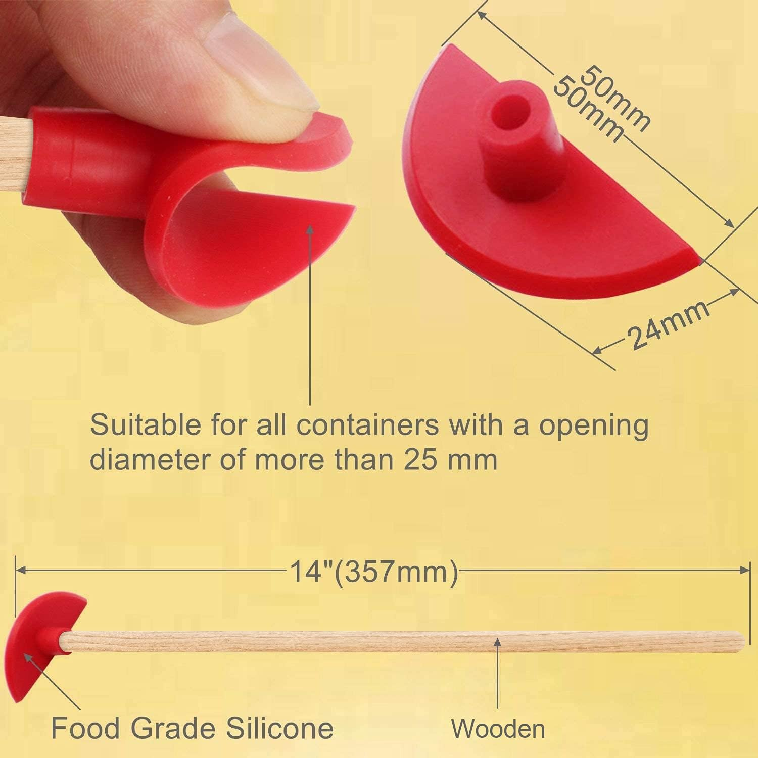 Silicone Bottle Scraper - Reusable Aid to Get the Last Drop, Silicone Last Drop Spatula - 14" Flexible and Reusable Utensil and Kitchen Aid, Silicone Scraper - Long Handle Clean Tools. (2 Pcs) image number 1