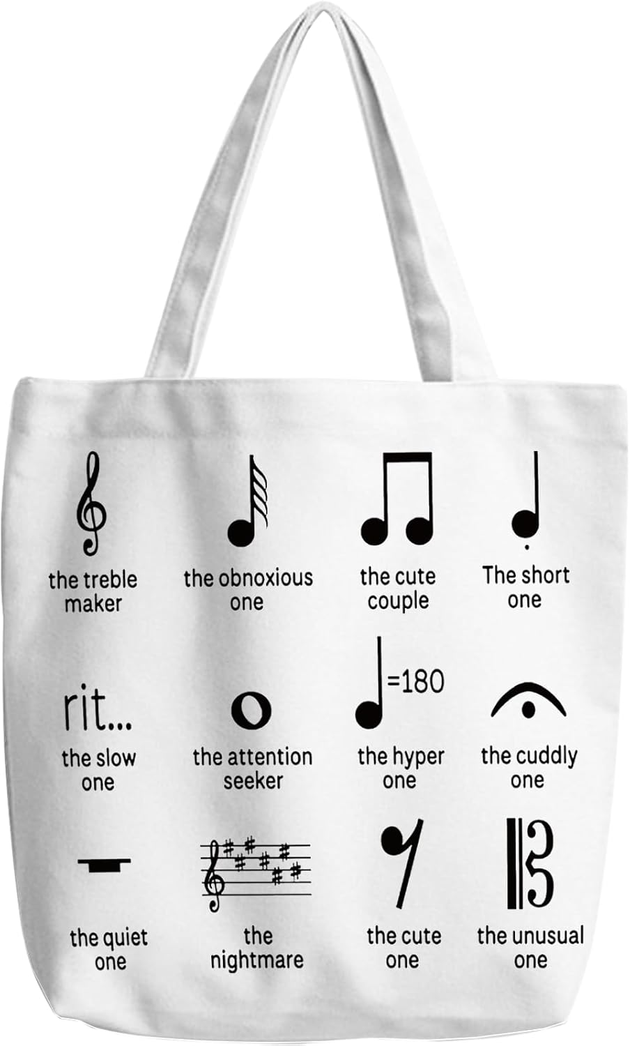 Music Lover Gift Pianist Birthday Present Piano Lesson Bag Funny Music Notes Shopping Bag image number 3