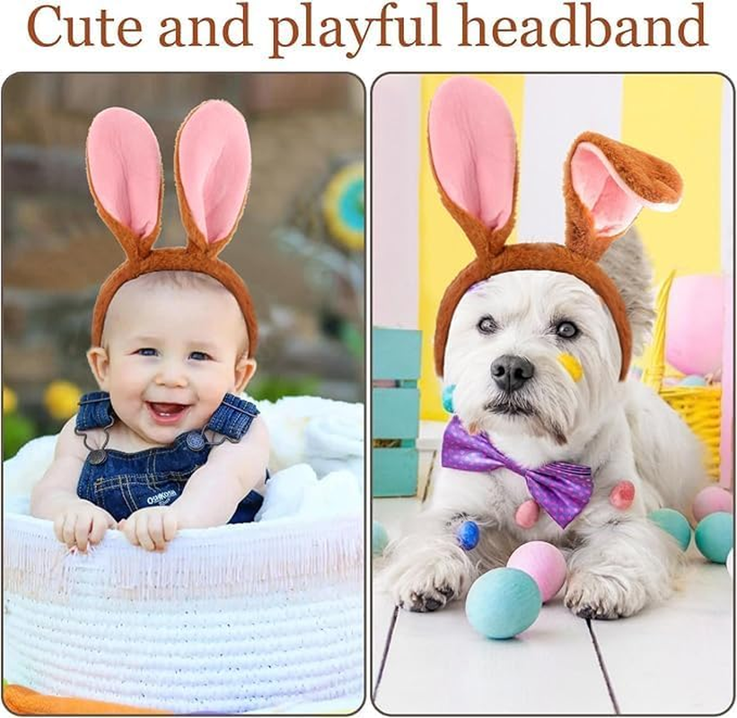Bunny Ears Headbands, Furry Rabbit Ear Costume Accessories Cosplay Headwear Costume Hair Accessories for Easter & Halloween Birthday Party