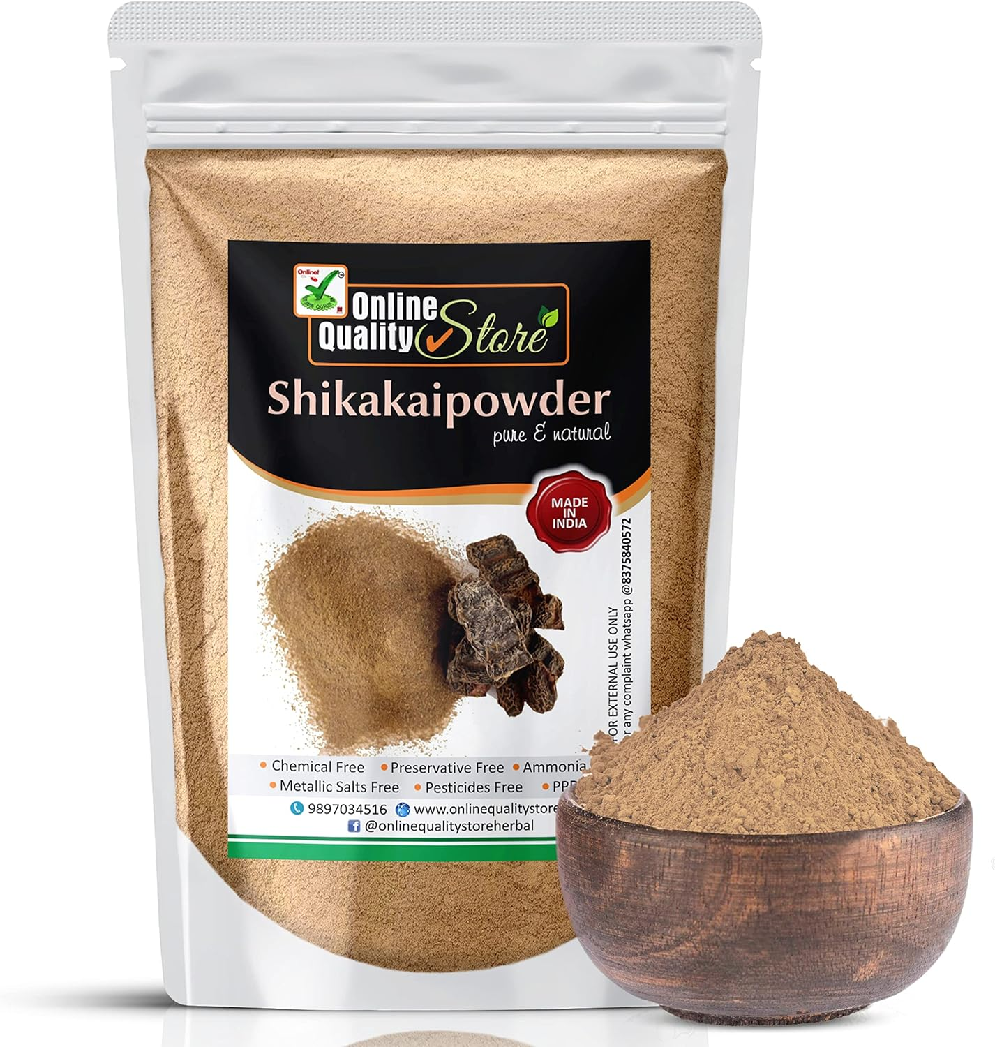 Online Quality Store Shikakai Powder for Hair (300 Grams) image number 3