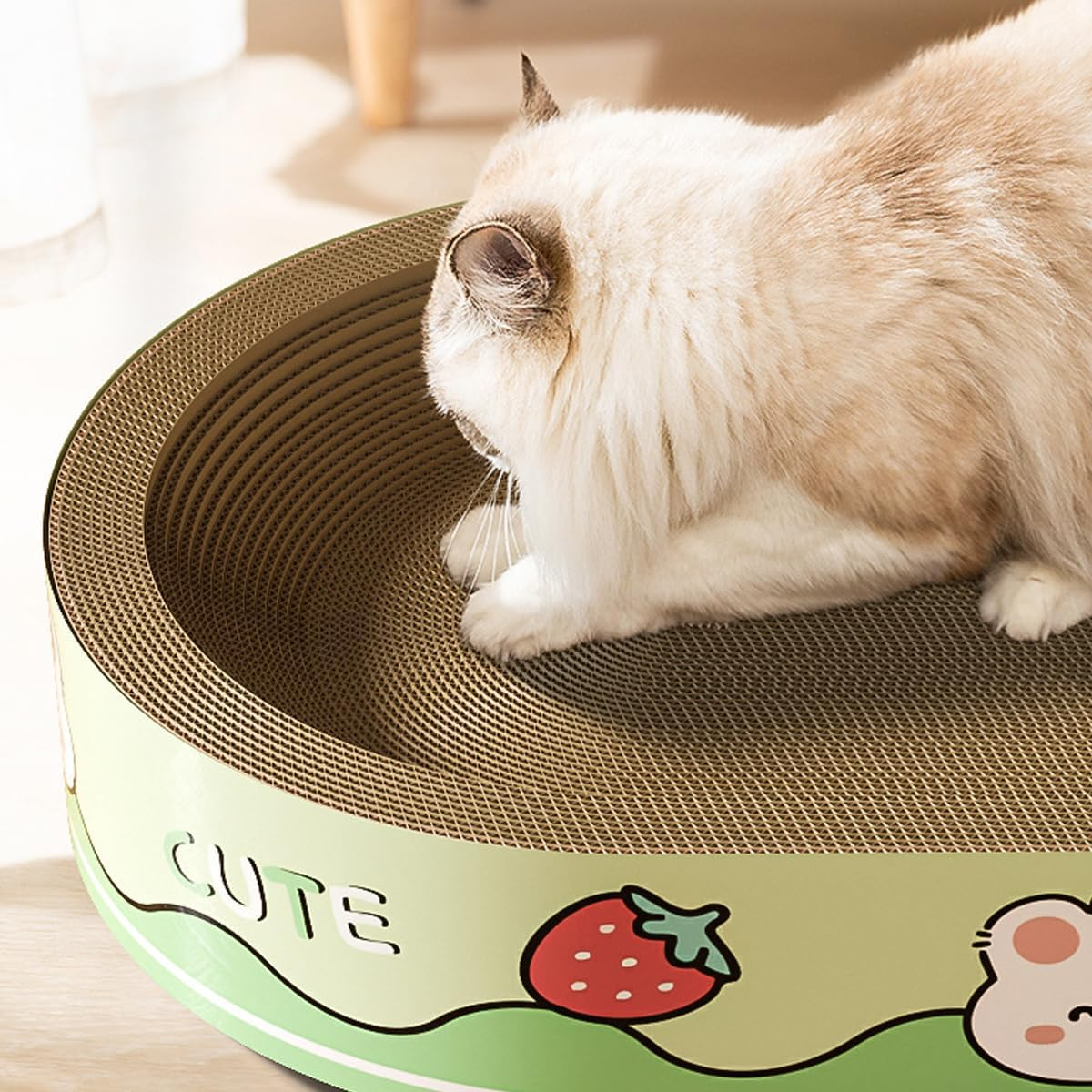 AIMALL Extra-Large Thickened Cat Scratch Board, Oversized Big Mac Oval Corrugated Paper, Grasp-Resistant, Wear-Resistant Cat Nest for Claw Grinding, 55409Cm (21.6X15.7X3.54In)