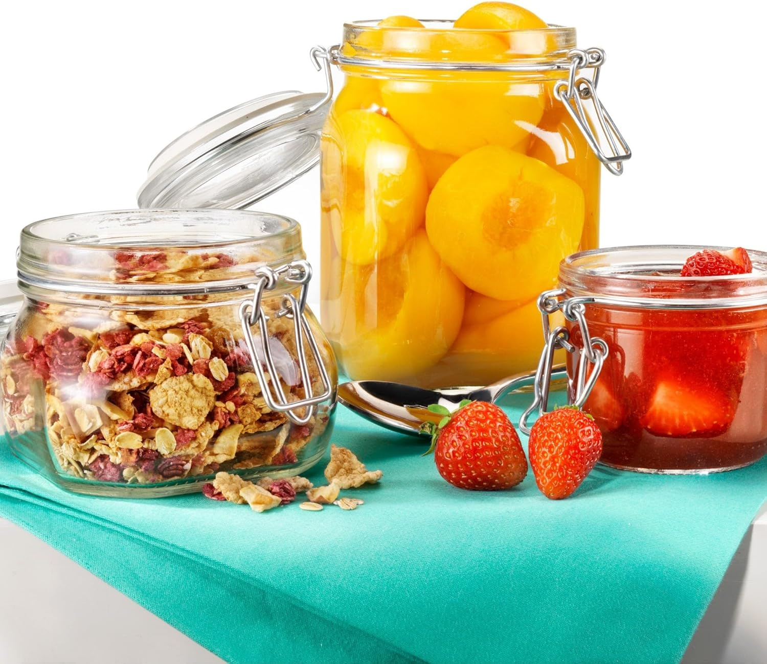 Bormioli Rocco Fido Jar with Clear Lid, 1 Litre Capacity