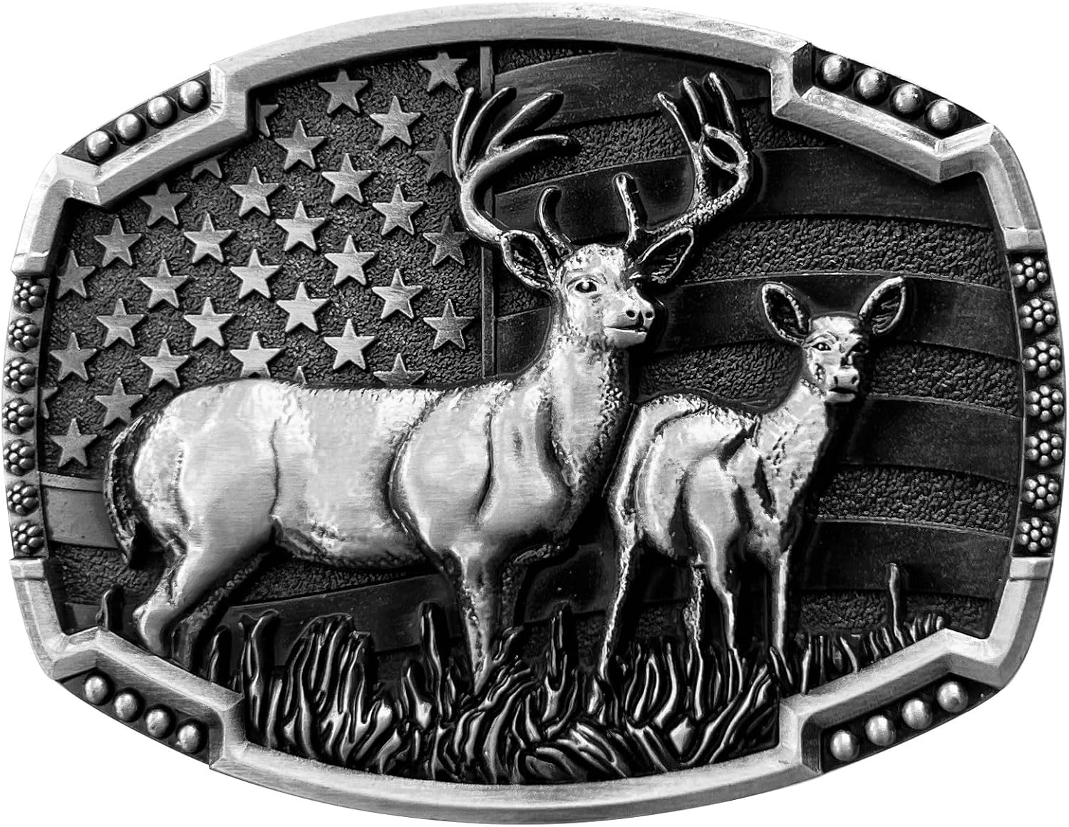 LKKLUYIC Western Belt Buckles for Men Cowboy Belt Buckle American Patriotic Belt Buckles Deer image number 3