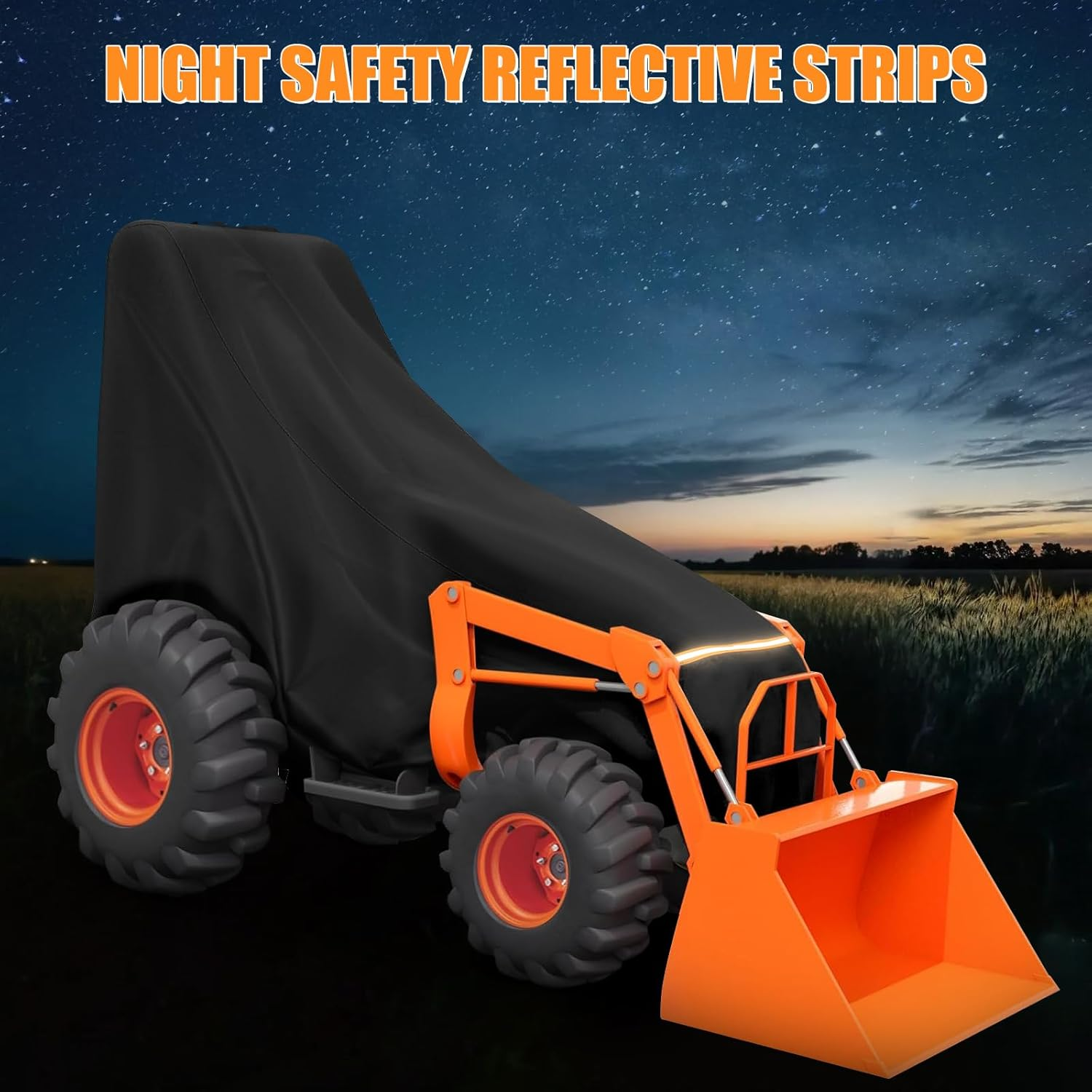 Tractor Cover, Heavy Duty 600D PU Waterproof & UV Resistant Lawn Tractor Cover - 107"L X 31"W X 35"H Half Coverage, Universal Fit for John Deere, Toro, Craftsman, Kubota - Elastic Hem, Buckle Straps image number 5