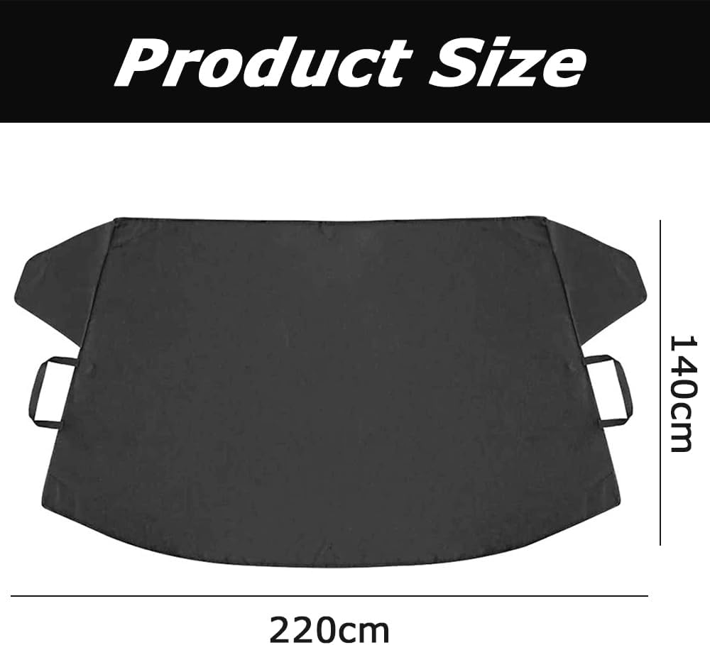 MOTRAIN Car Windshield Snow Cover 4 Layers Waterproof Car Windshield Protector for Winter & Summer Auto Sunshade Universal Fit for Truck SUV Van Accessories (86.6X55.1Inch, Magnets) image number 1