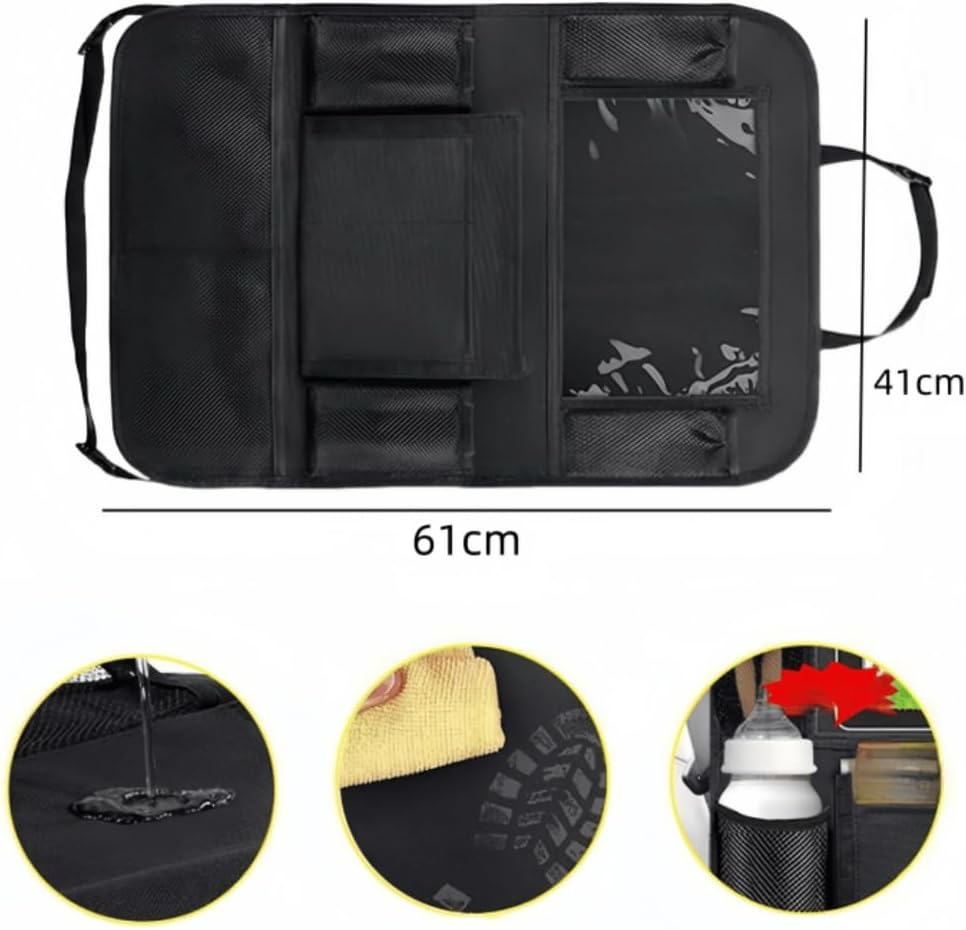 1 Pcs Car Organizer Back Seat, Car Backseat Organizer with 9 Storage Pockets, Back Seat Organizer for Kids Toddlers Car Seats, Travel Accessories(Black) image number 1