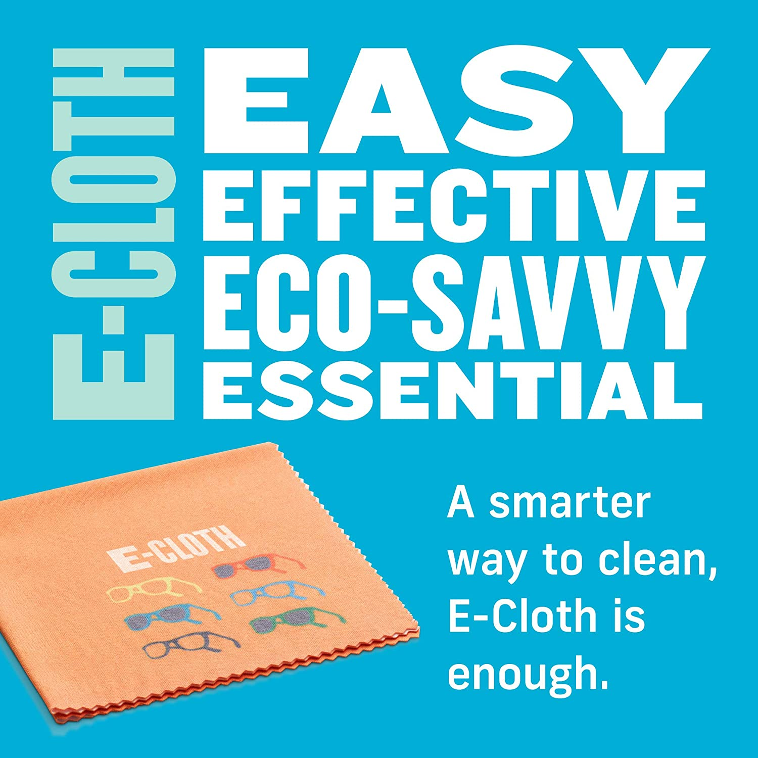 E-Cloth 3-Pack Glasses Cloth, Microfiber Cleaning Cloth, Ideal Eyeglasses, Sunglasses and Lens Cleaner, Washable and Reusable, 100 Wash Promise image number 2