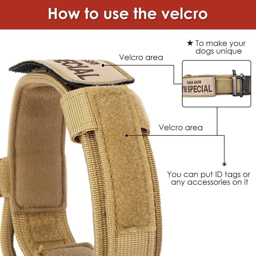 AUTOWT Tactical Dog Collar, Adjustable Military Training Nylon Dog Collar with Breathable Soft Padded, Thick Pet Collars Heavy Duty Metal Buckle with Handle for Small Medium Large Dogs Walking image number 2