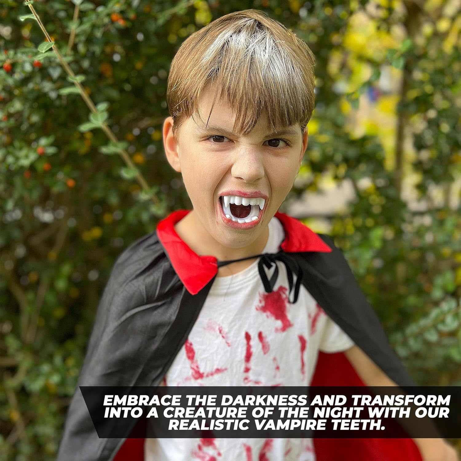 Pack of 12 Halloween Vampire Teeth Fangs, Plastic Teeth, Costume Accessory Party Favors (12) image number 2