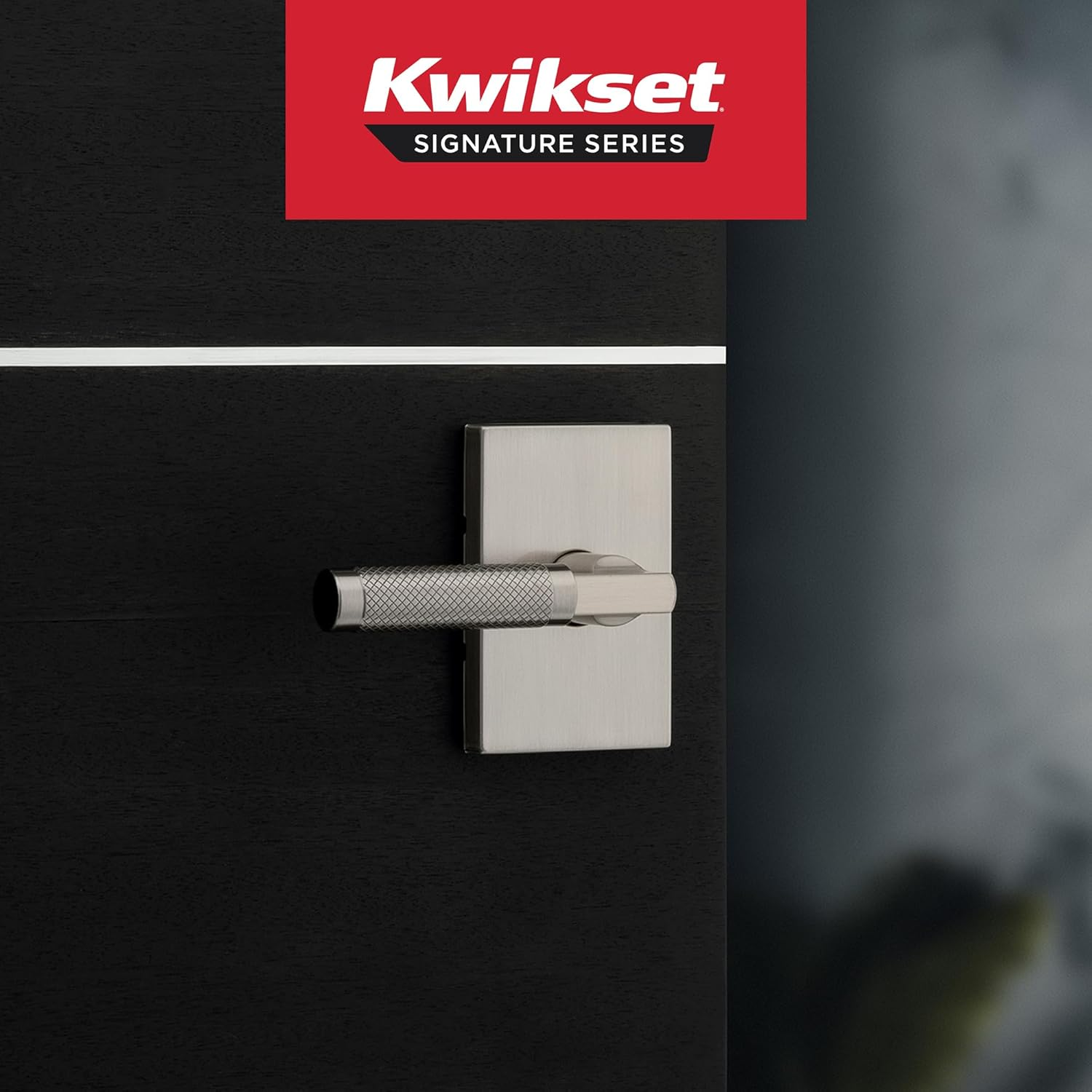 Kwikset Prava Interior Passage Door Knurled Handle, Lever for Closet and Hallway Doors, Reversible Non-Locking Handle Lever, Satin Nickel, with Microban Protection image number 4