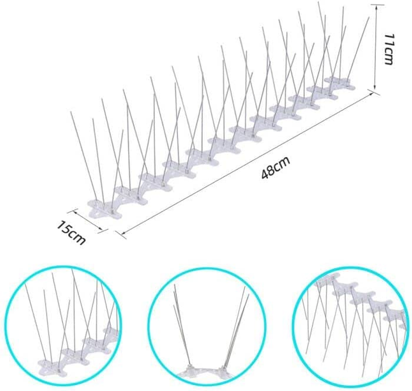Skycabin Stainless Steel Pre-Assembled Bird Spikes for anti Seagull Possume Magpie Covers 4.8M Bird Deterrent Spike Fence to Keep Pigeon off from Garden Balcony Roof Window image number 5