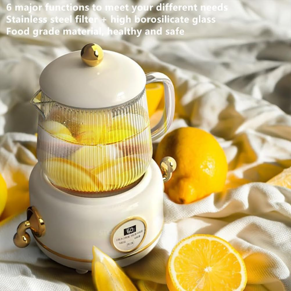 Glass Electric Kettle, 600Ml Household Pot, 400W Stainless Steel Mini Electric Health Pot Tea Maker Kettle, Multifunctional Health Pot for Home and Office, Separated Design image number 4