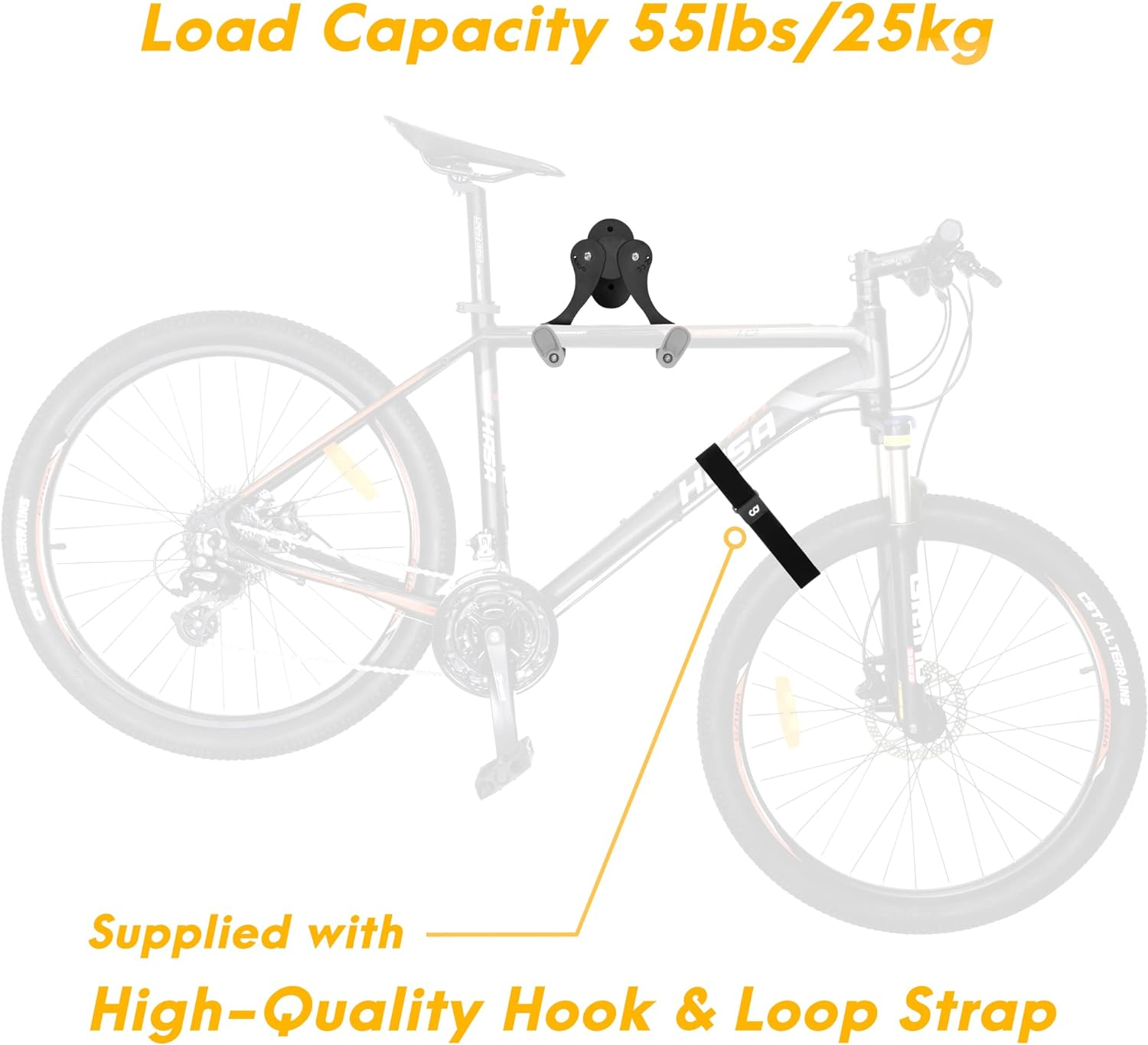 Cyclingdeal Bike Wall Mount Rack - Adjustable, Extendable & Foldable - Indoor Storage Horizontal Cycling Hook Hanger Organiser - Safe & Secure for MTB, Road Bicycles - Store Bike in Garage or Home image number 5