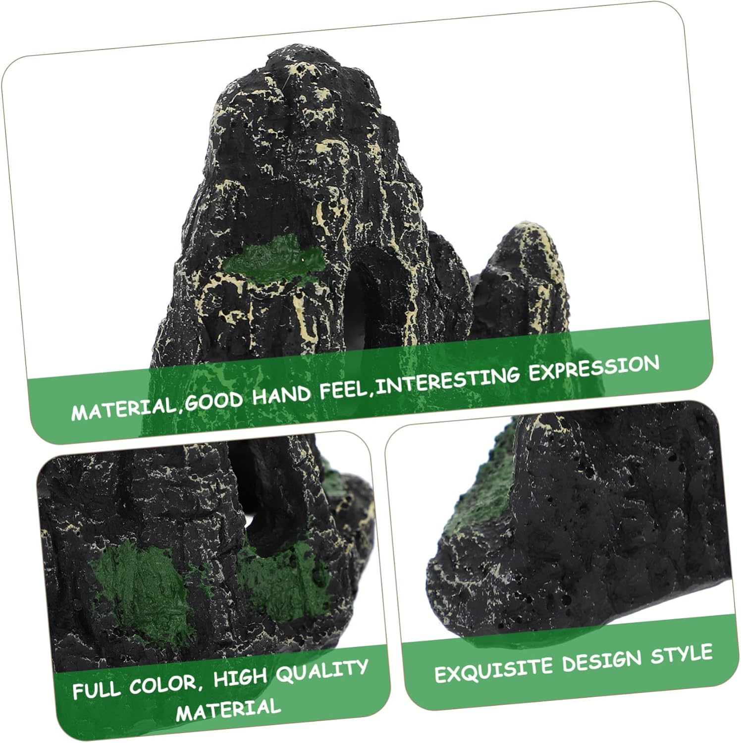 FONDOTIN Artificial Rockery Ornament Resin Simulation Hill Aquarium Landscaping Decoration Fish Tank Supply for Aquatic Pets and Home Aquariums image number 5