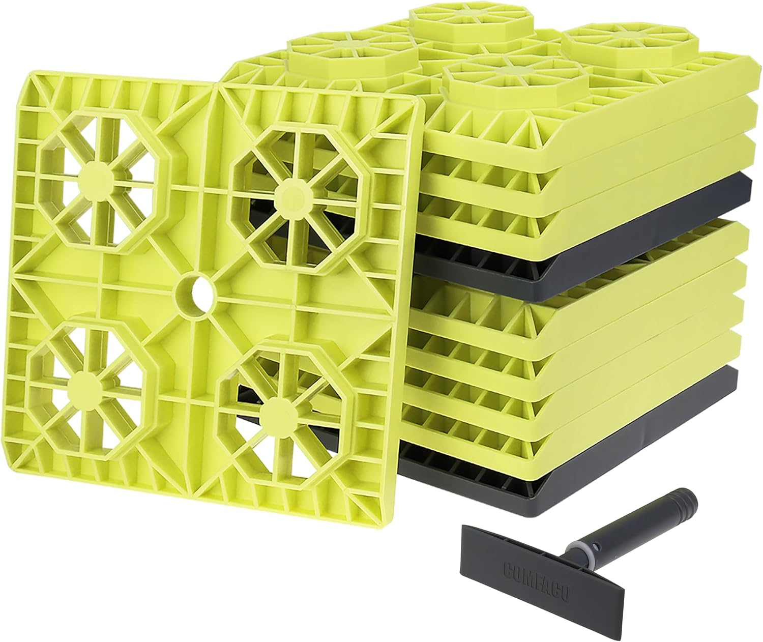 LTWHOME Rv/Caravan Leveling Blocks Heavy Duty for Leveling Single and Dual Wheelsand Jacks 21.5 X 21.5 Cm (Pack of 10) image number 4