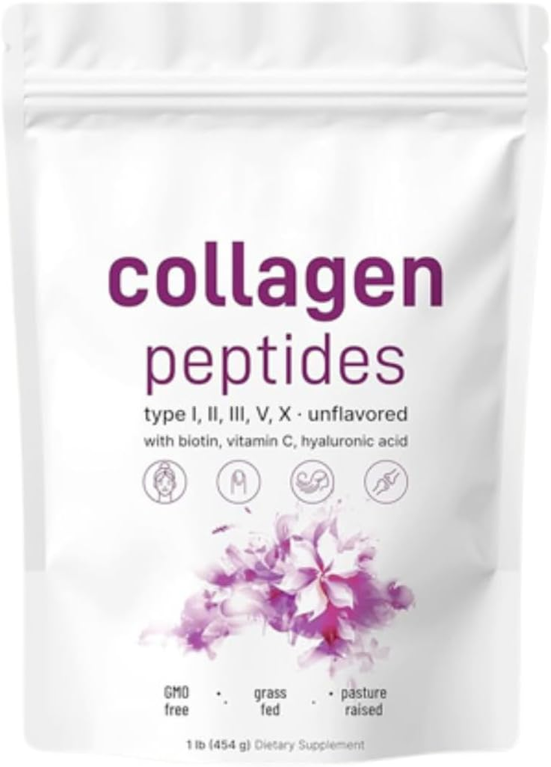 Hydrolyzed Collagen Peptides Powder &ndash; 454G | Unflavoured | Supports Hair, Skin, Nails & Joints | 5000Mg per Serve | Easy-Mix, Keto & Paleo Friendly, No Additives