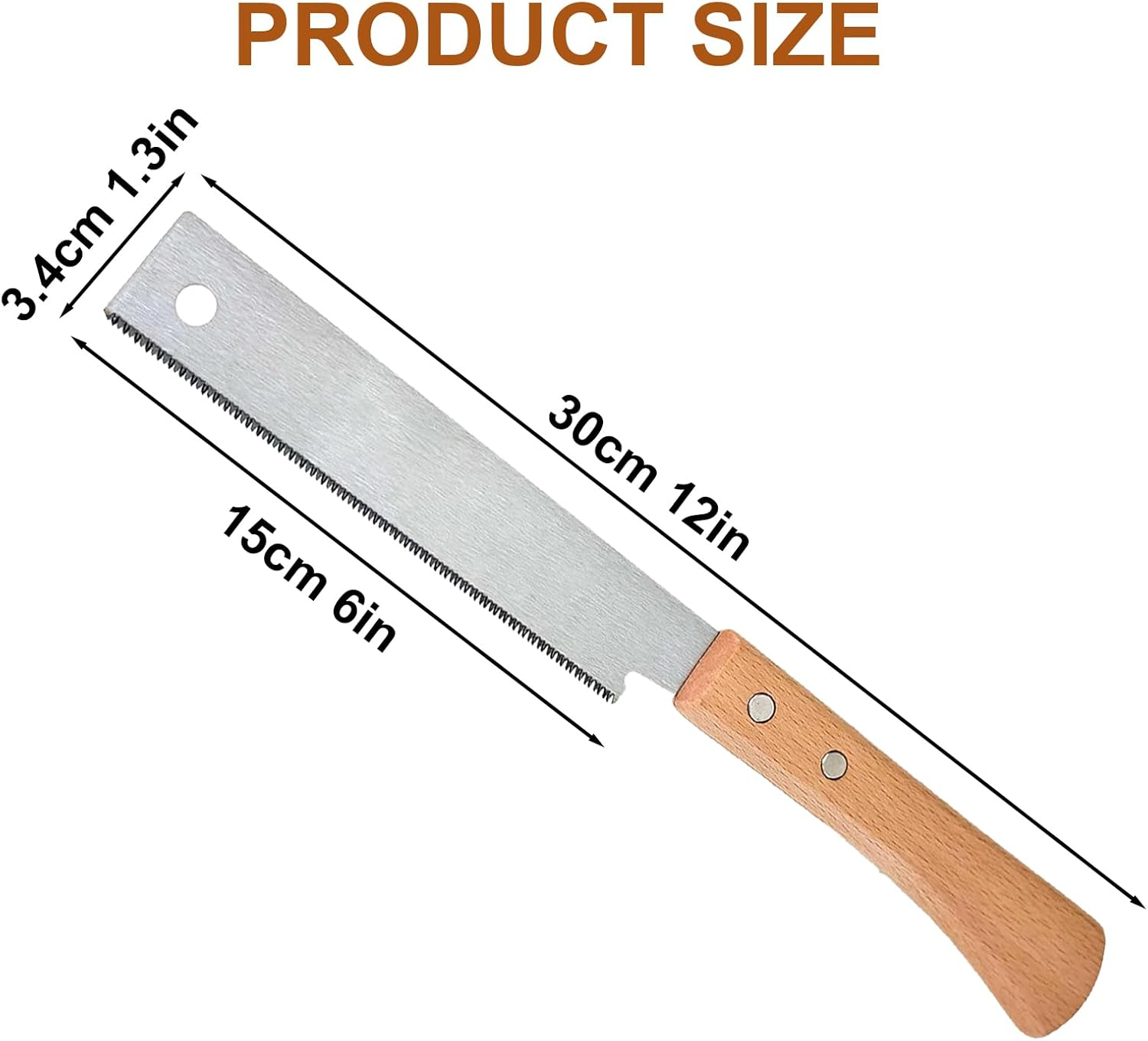 Agwenkui 6-Inch Japanese Hand Saw High-Carbon Steel Pull Saw Flexible Blade Flush Cut Woodworking Hand Saw - with Flexible Blade for Woodworking DIY Small Projects image number 4