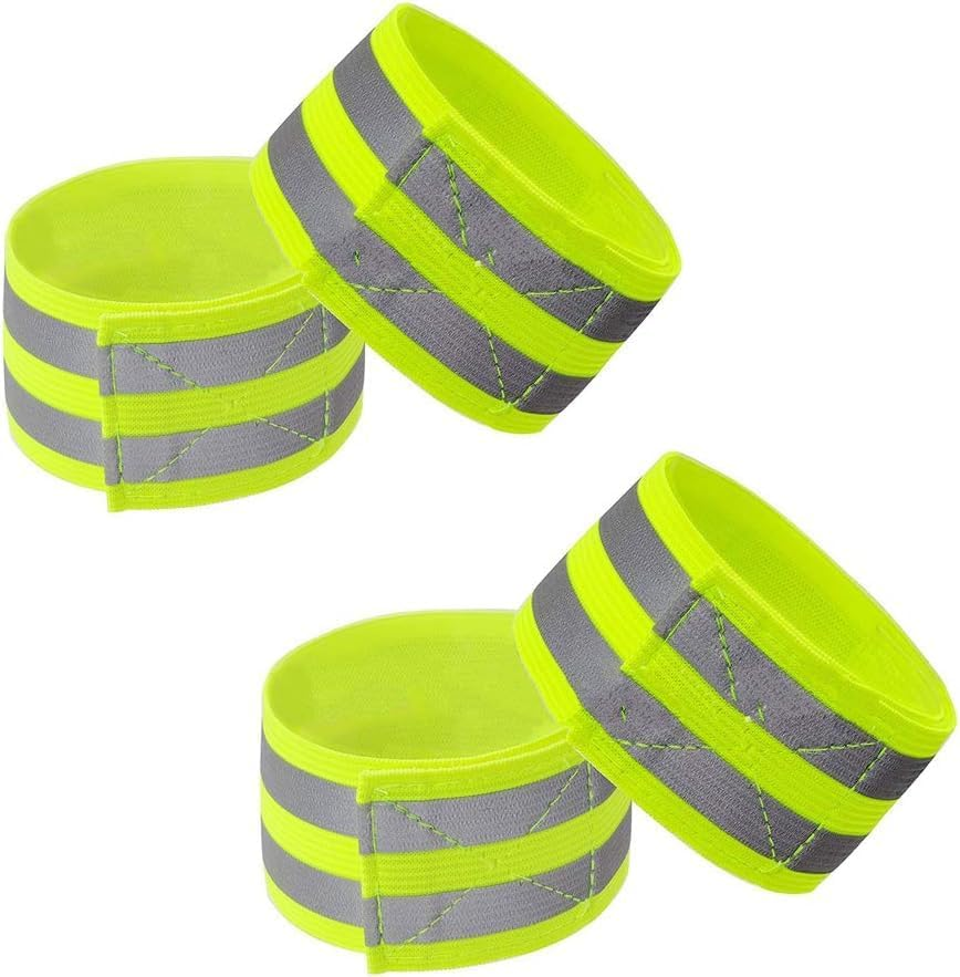 High Visibility Reflective Bands for Wrist Arm Ankle Leg Adjustable Elastic Reflective Gear for Night Walking Cycling Running Jogging Outdoor Safety Reflector Straps image number 1