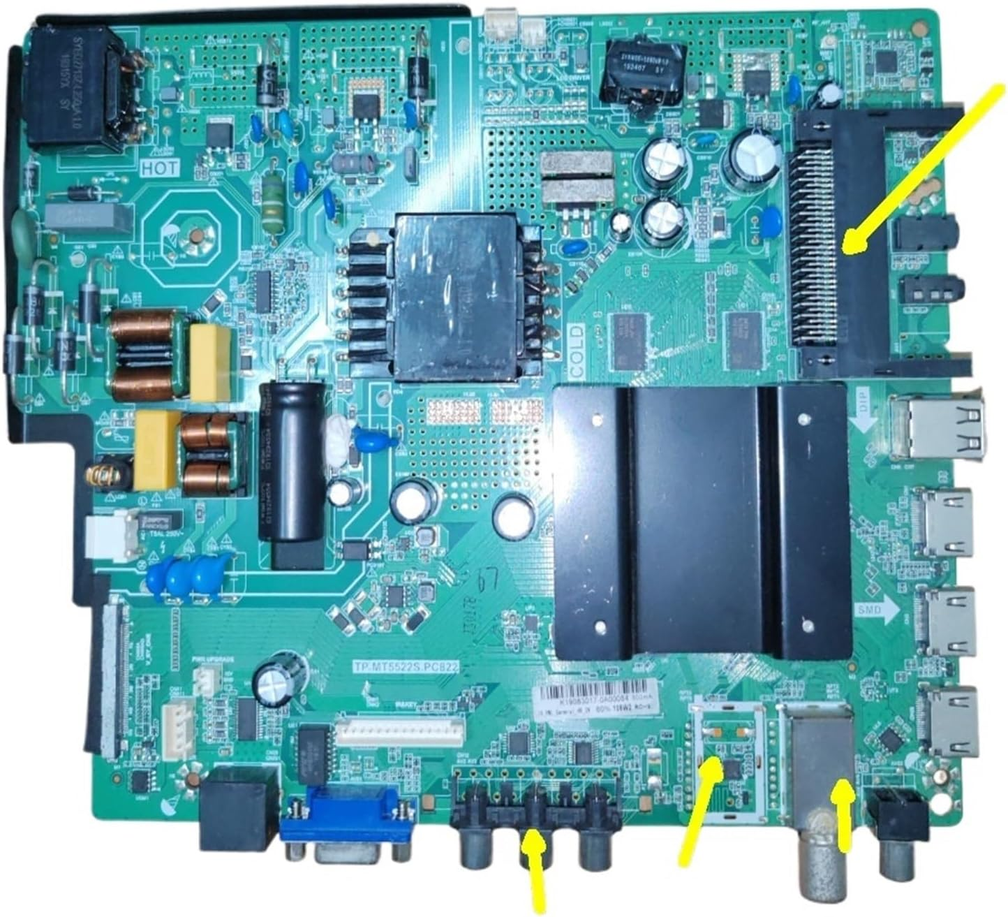 TP.MT5522S.PC822 Wifi Network TV Motherboard Send Together with Remote Control, Adjustable Screen Parameter Partition(2Tno SD NO CI)