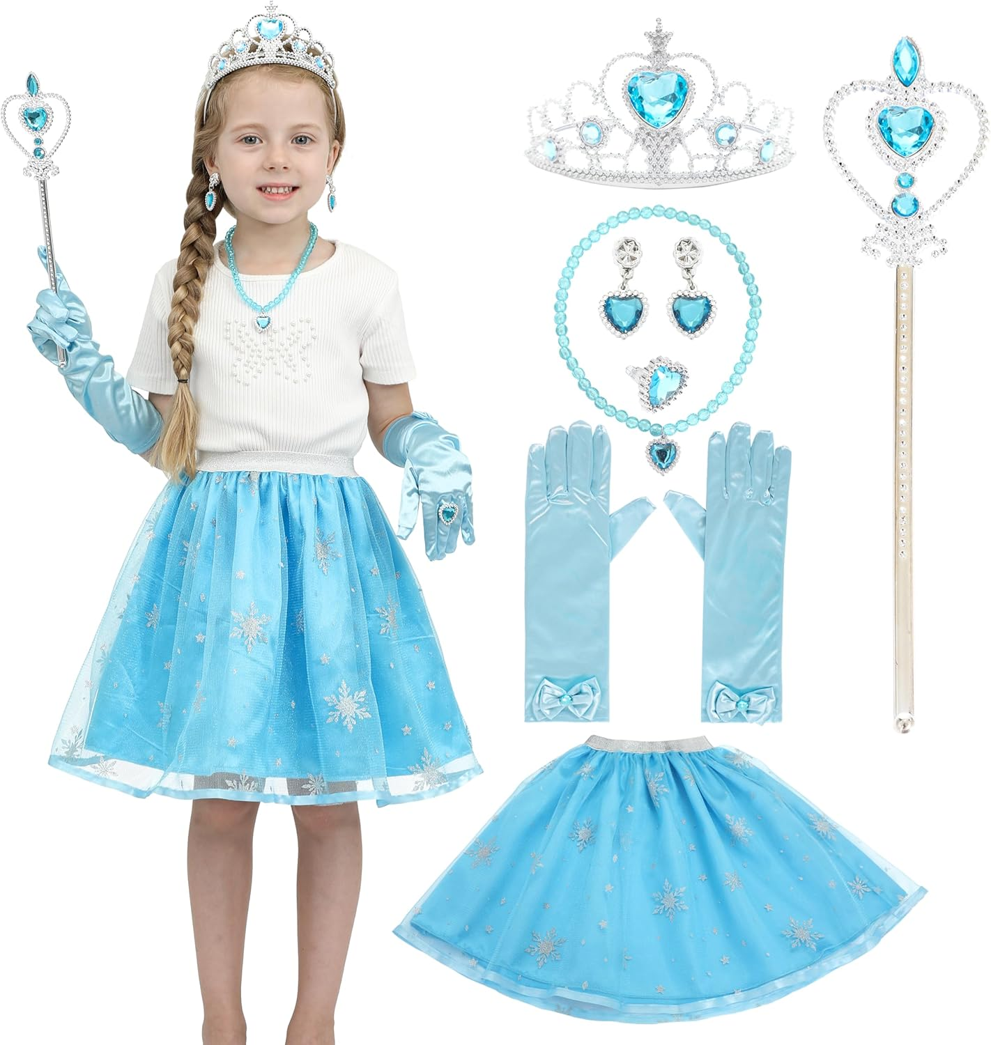 Sincere Party Girls Princess Costume Accessories Fancy Dress up Cosplay Exquisite Match Sets Rapunzel Wigs Rapunzel Braids for Girls