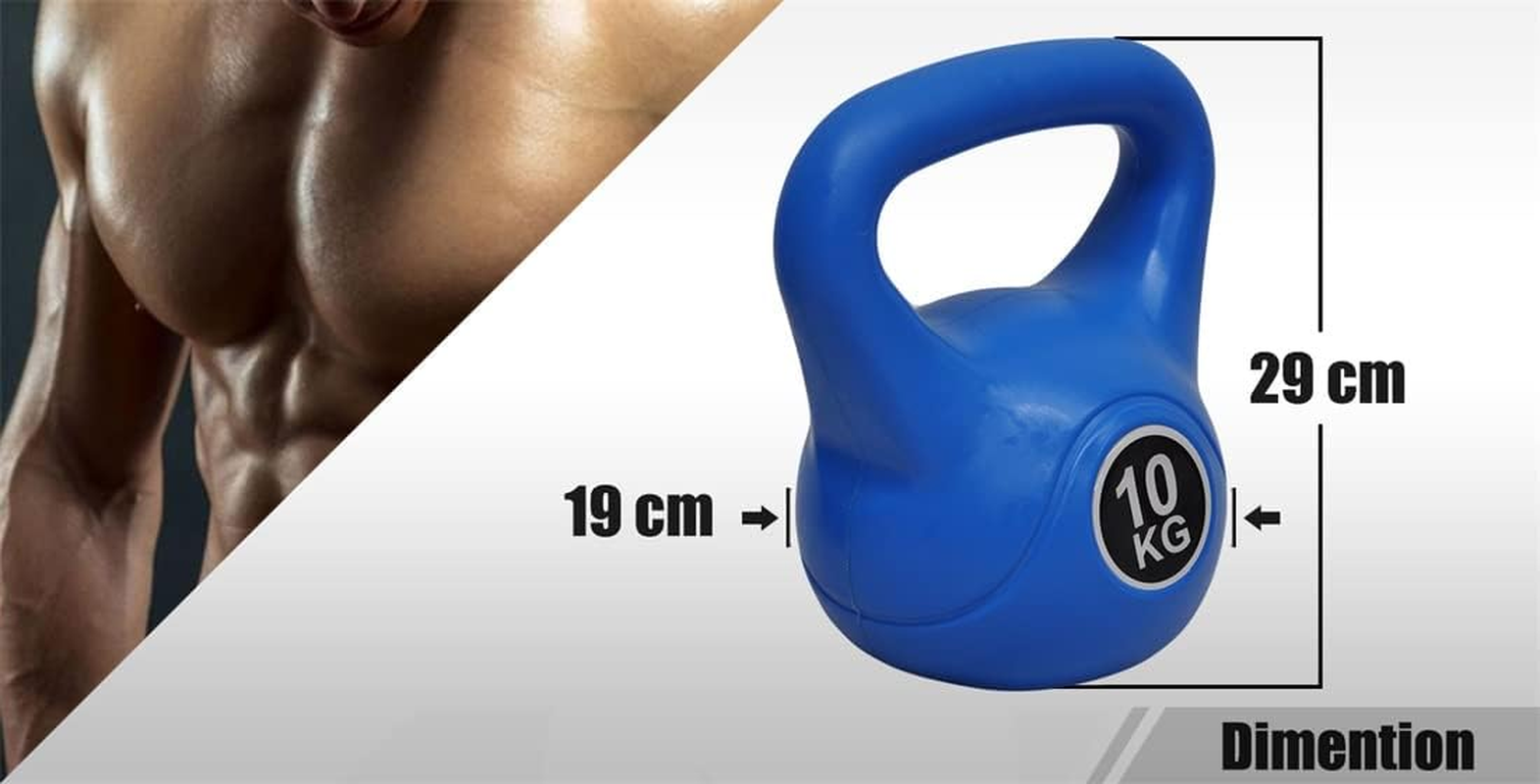 Xin 10Kg Kettlebell - Home Gym Kettlebell Weight Fitness Exercise - BLUE image number 3