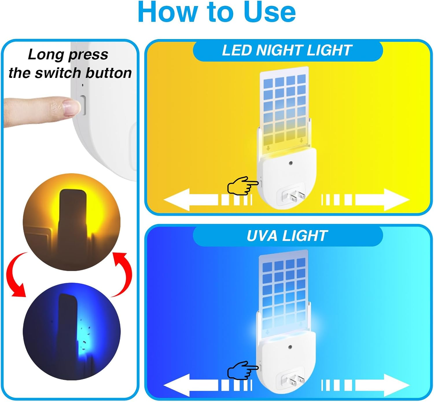Flying Insect Trap,2 in 1 Indoor Plug-In Bug Zapper,1 Trap Black and 6 Glue Cards,Fruit Fly Trap for Gnat,Moth,Mosquito,Suitable for Every Part of the Home (Black) image number 3