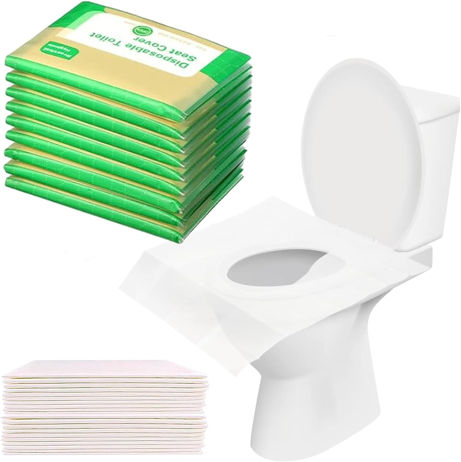 100Pcs Toilet Seat Covers Disposable - Upgraded Flushable Portable Travel Toilet Seat Paper Cover for Adults,Kids Potty Training,Travel,10 Individually Packing image number 5