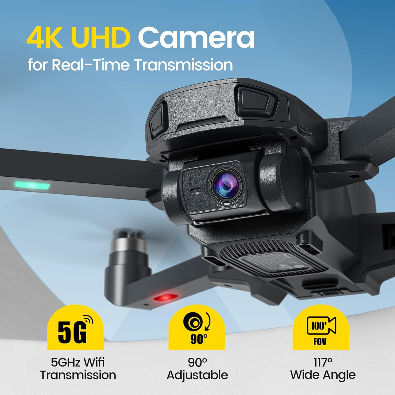 DEERC D35 GPS Drone with 4K Camera for Adults,Foldable RC Quadcopter with 40 Mins Long Flight Time, Follow Me, Auto Return, Brushless Motor, 5G FPV Transmission,Easy for Beginners