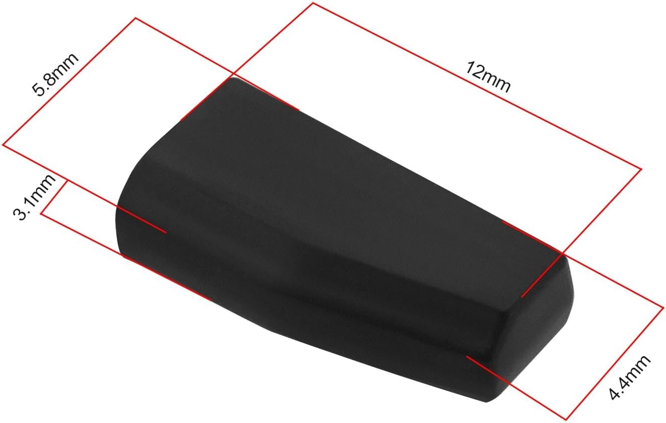 2PCS Remote Key Chip ID83 4D63 80 Bit Car Key Transponder Compatible with Ford Fiesta Mk5 2002-2008 Compatible with Mazda 2 2003 12X5.8X3.1Mm Black image number 5