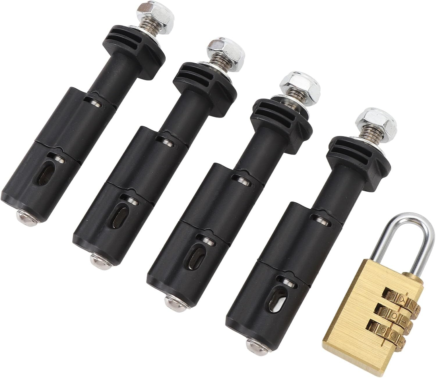 4Pcs Mounting Pins for Recovery Boards, High Safety Theftproof Lockable Safe Mount Pins Set with Password Lock, Compatible with Maxtrax MKII LITE and Mini Recovery Boards