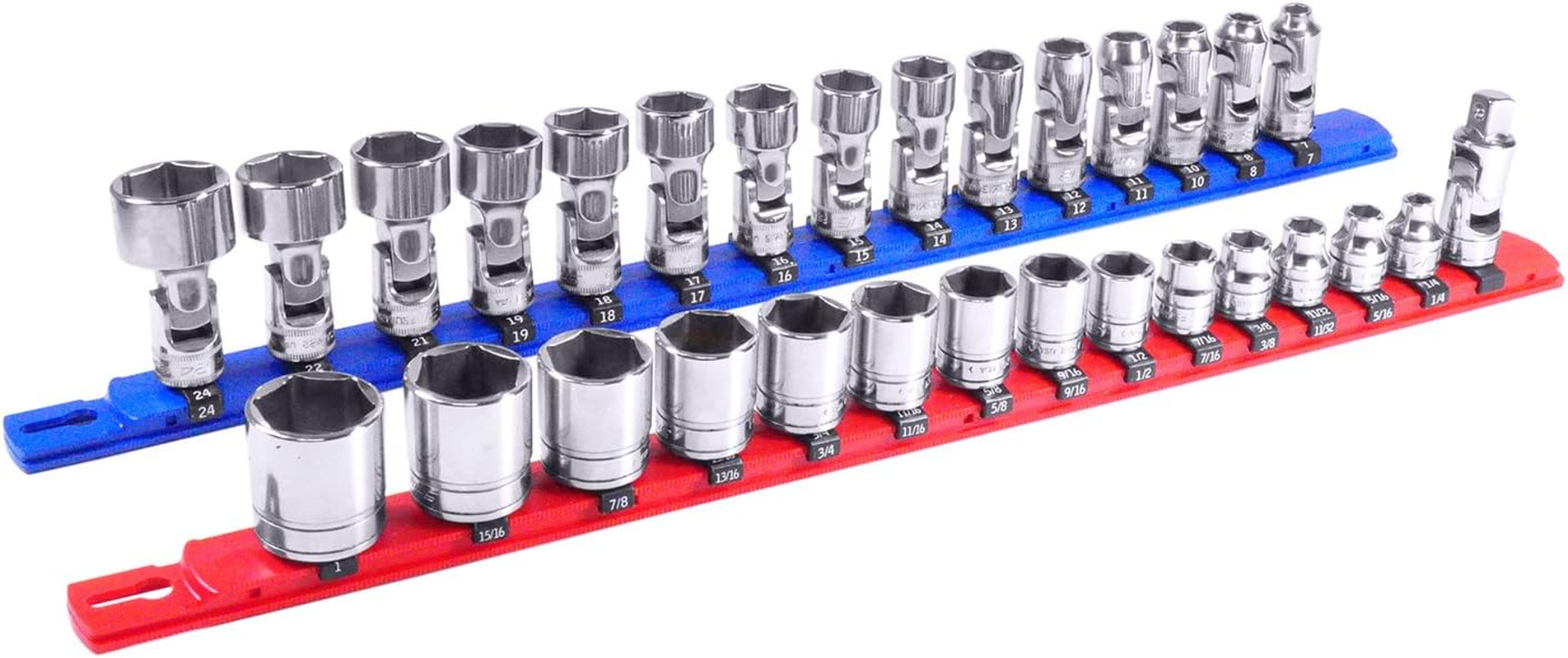 Ernst Manufacturing - 8419-Blue-1/2 13-Inch Socket Organizer with 11 1/2-Inch Twist Lock Clips, Blue image number 6