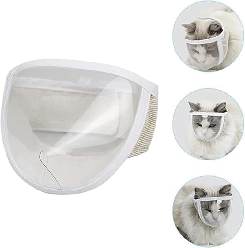 Transparent PVC Mesh Cat Face Guard, Cat Muzzle, S Size image number 3