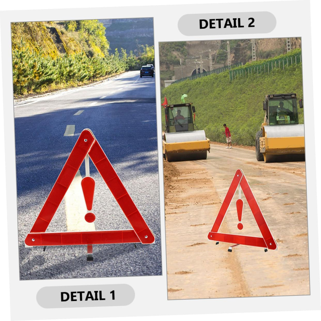 3Pcs Reflective Triangle Warning Signs Foldable Emergency Roadside Safety Kit for Vehicles and Trucks 302 Small Box image number 1
