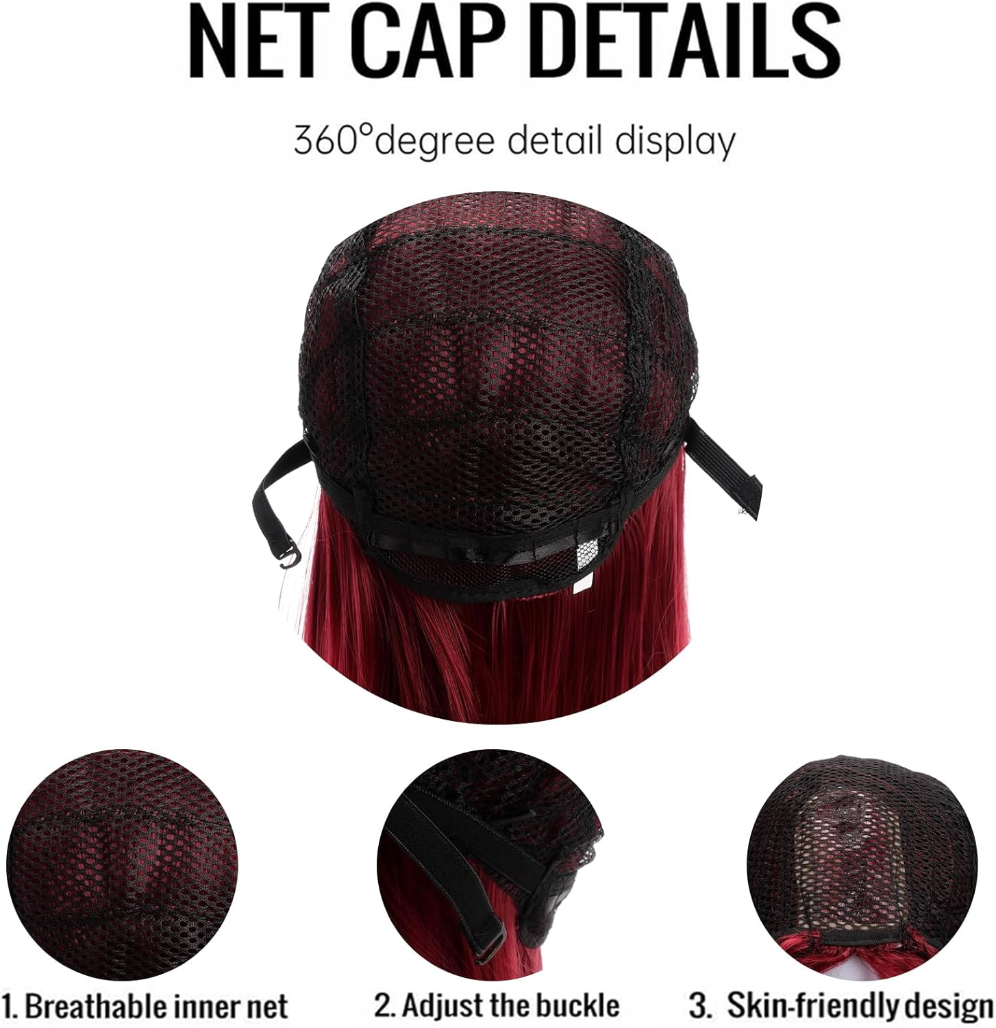 BERRYLION Long Straight Wig|Synthetic Long Wigs for Women|Cosplay Wig for Fashion Women 28Inch (Wine Red) image number 6