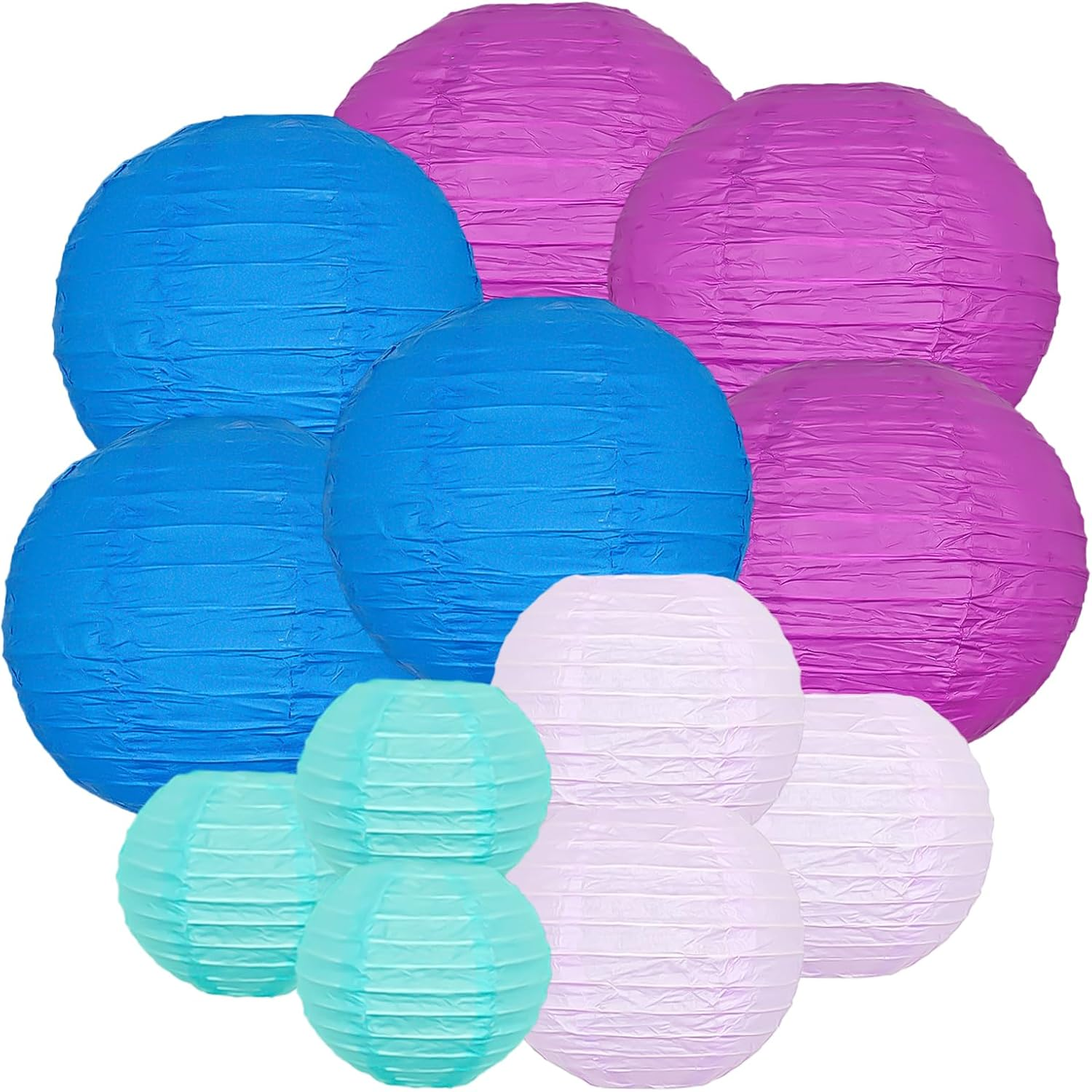 Pink Paper Lanterns Decorative, Hanging round Paper Lanterns Indoor Outdoor for Graduation Wedding Birthday Valentine'S Day Baby Showers Decorations, 21Pcs