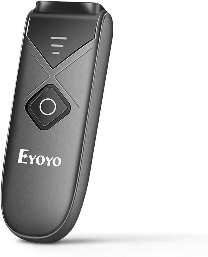 Eyoyo Mini 2D QR 1D Bluetooth Barcode Scanner, Portable Wireless Barcode Reader with USB Wired/Bluetooth/ 2.4G Wireless Connection PDF417 Data Matrix Image Scanner for Ipad, Iphone, Android, Tablet PC
