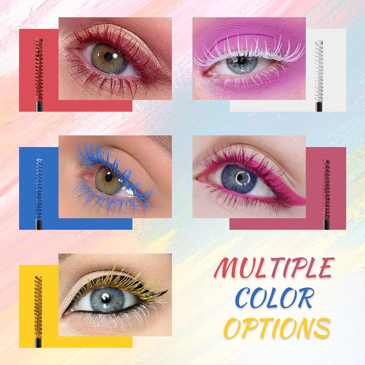 YBUETE Blue Mascara, Colorful Mascara for Cosplay Party Eye Makeup, Long-Lasting Waterproof Colored Mascara Makeup, Long & Thick Curling Mascara, Colorful Mascara Eye Makeup Present for Women